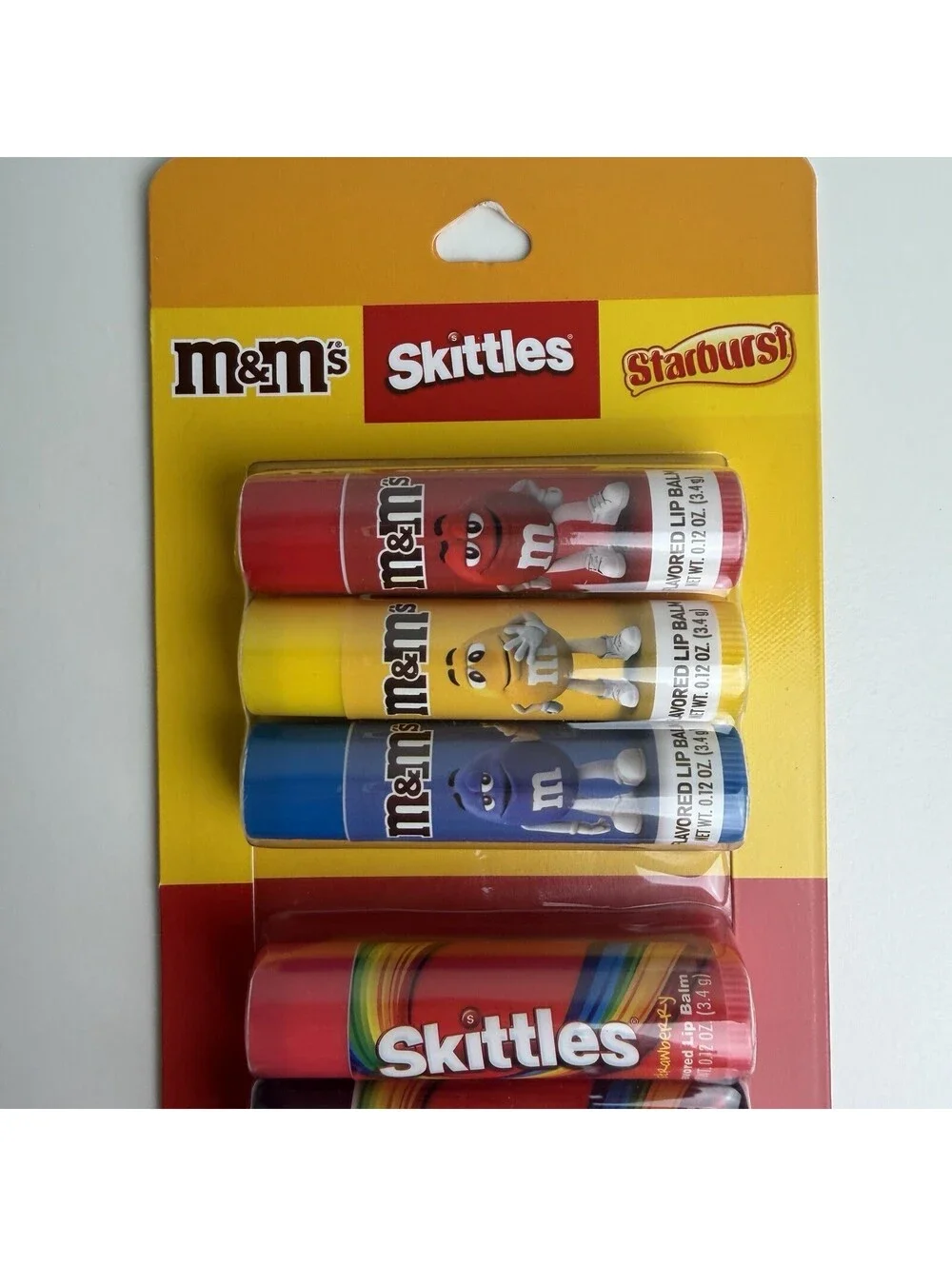 M&M’s Skittles Starburst 8-Pack Flavored Lip Balm Set Taste Beauty New Sealed